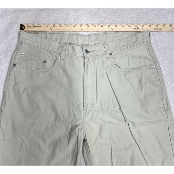 Levi's 569 Loose Fit Straight Leg Khaki Sand Tan Denim Jean Shorts Men's Size 38 - Picture 3 of 7